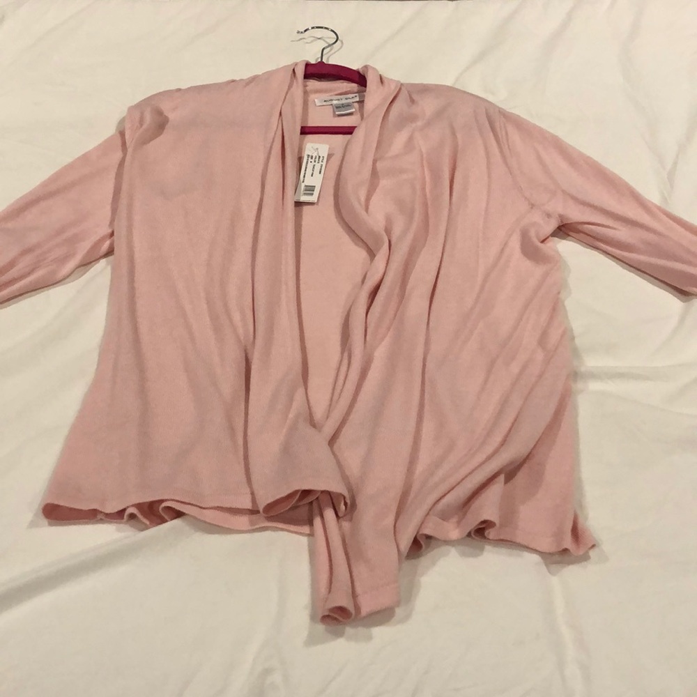 NEW: August silk pink open cardigan